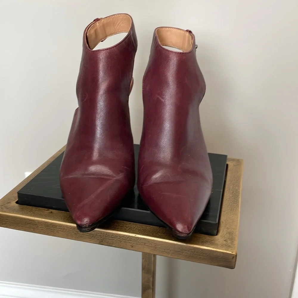 Halston Heritage Betty Leather Slingback Booties - Picture 2 of 12
